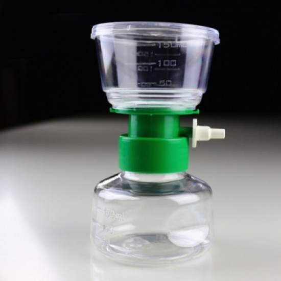150ml vacuum filter bottle, PVDF, Sterile, 0.22 µm