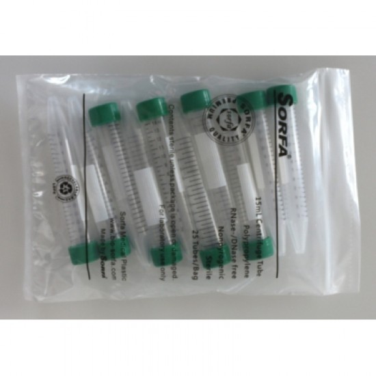 15 ml tubes, rack, sterile (50 units)