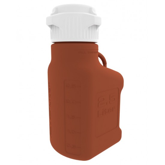 Carboy, 2.5L, Amber HDPE, 83mm Cap