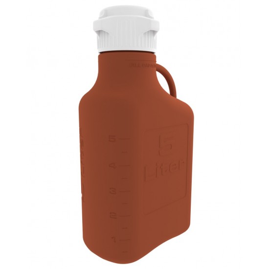 Carboy, 5L, Amber HDPE, 83mm Cap