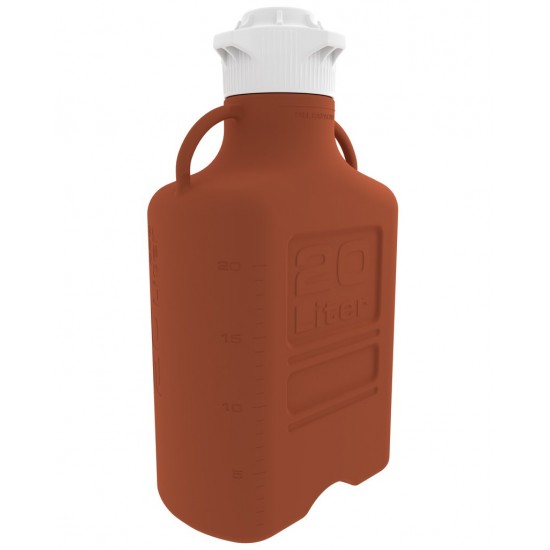 Carboy, 20L, Amber HDPE, 120mm Cap