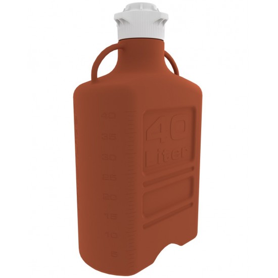 Carboy, 40L, Amber HDPE, 120mm Cap