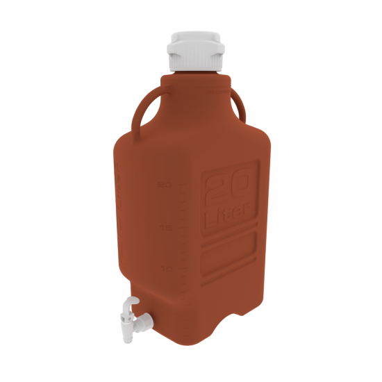 Carboy, 20L, Amber HDPE, 120mm Cap, w Spigot Carboy, 20L, Amber HDPE, 120mm Cap, w Spigot