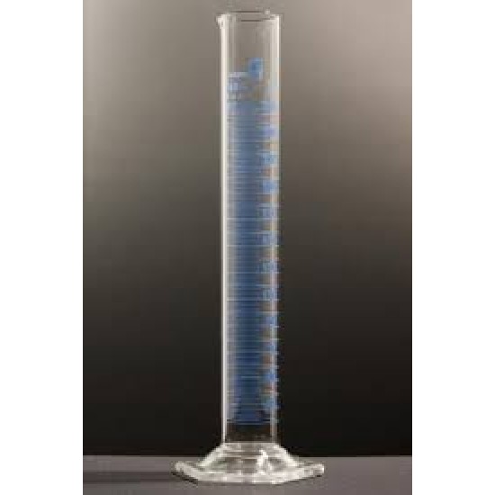 Measuring cylinder. blue printing. class A Normax 250 ml