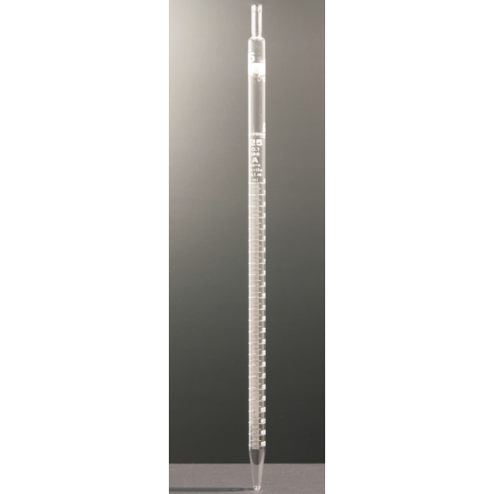 Graduated pipette. total delivery. white print. class A Normax, 0,001. 0,1 ml